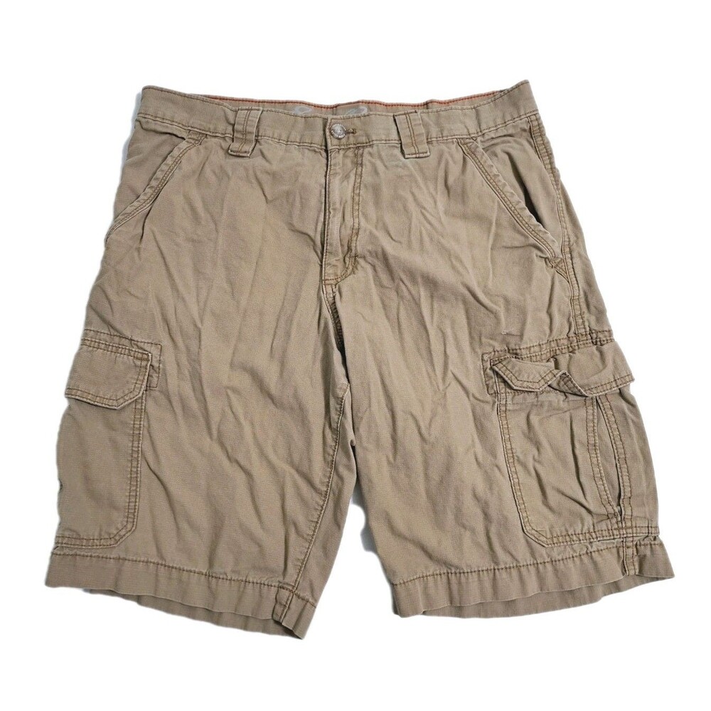 Eddie Bauer Men's Size 35 Cargo Utility Shorts Khaki Tan Hiking Trail Work